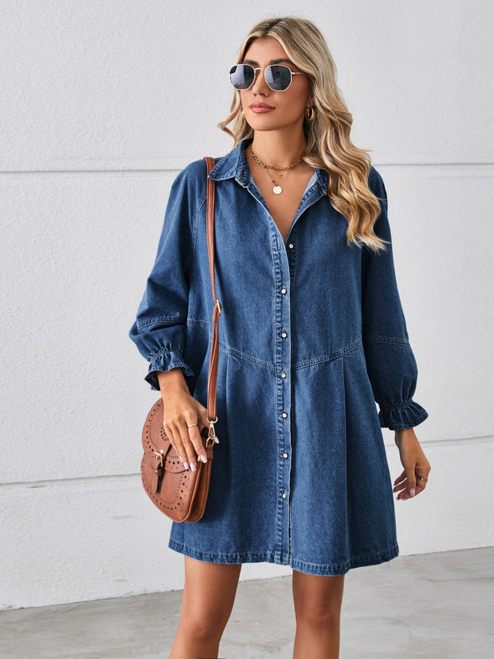 Amara | Denim Dress with Button Front